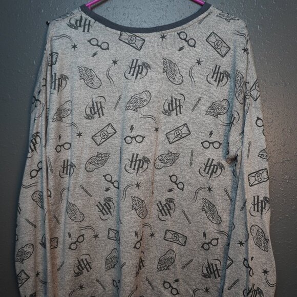 Wizarding World Harry Potter Womens Cozy 2 Piece Pajama Set Gray Size Medium - Picture 5 of 8